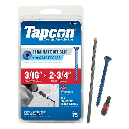 Tapcon Masonry Screw, Climaseal Coated